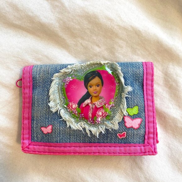 2/$15 Y2K Doll Pink & Denim Girl's Wallet - Picture 1 of 6